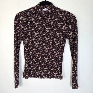 Heartloom Kei Mesh Top Women's XS Purple Dainty Floral Cottagecore Whimsigoth